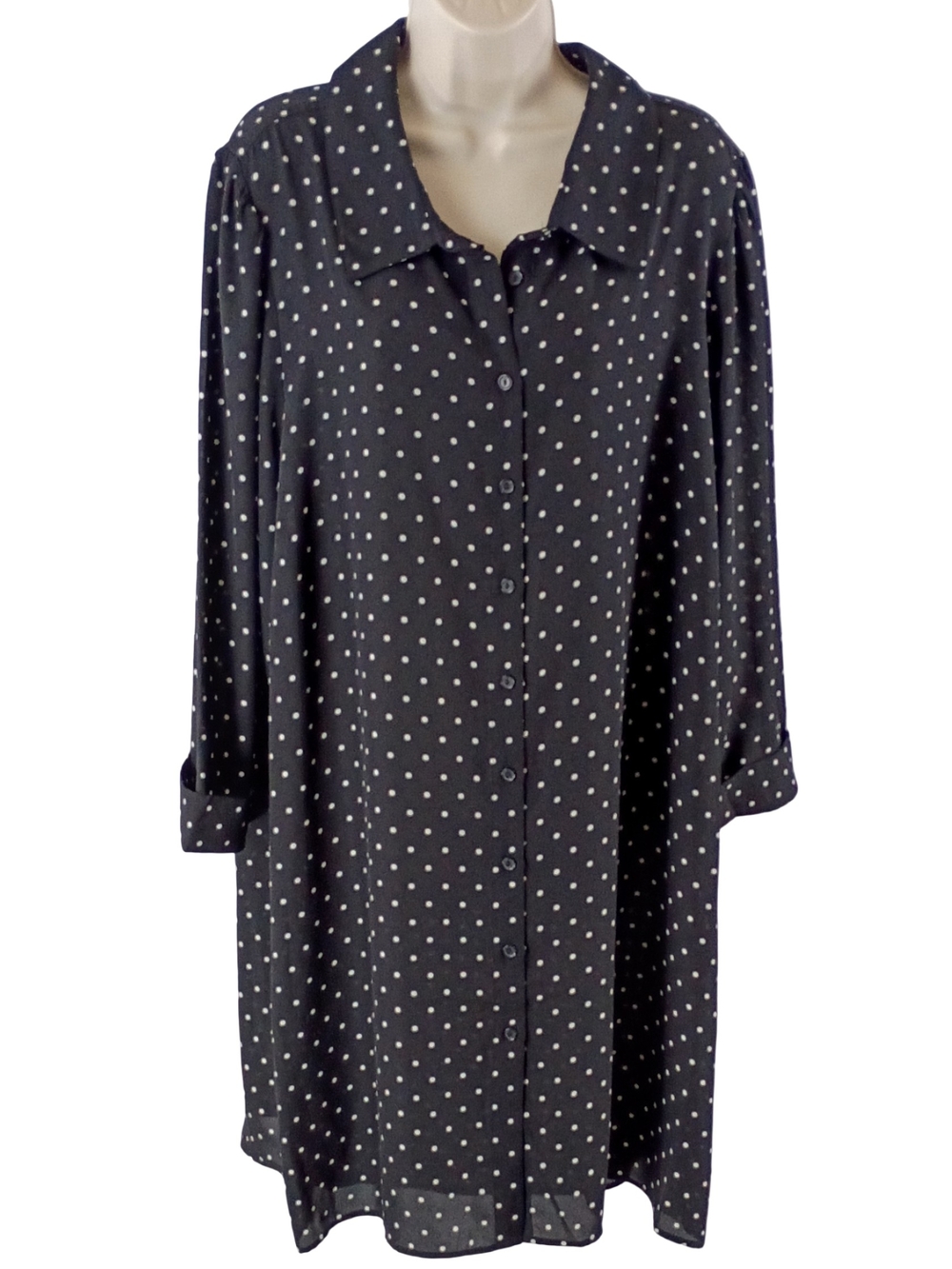 City Chic Black Polka Dot Midi Dress